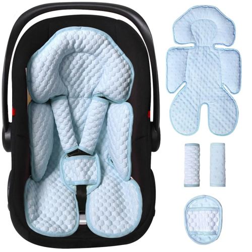Infant Car Seat Insert, Reversible Baby Carseat Cushion 2-in-1 for Newborns Toddlers Head & Body Support Pad for Carseats, Strollers, Swings, Bouncers