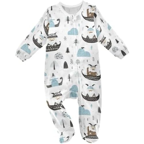 JUNZAN Baby One-Piece Footies Newborn Rompers Pajamas
