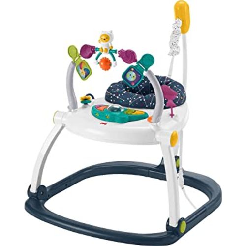 Fisher-Price Baby Jumperoo Baby Bouncer and Activity Center with Lights and Sounds, Astro Kitty SpaceSaver