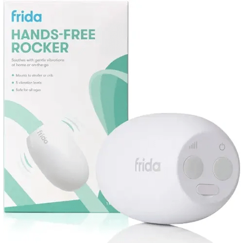 Frida Baby Hands-Free Stroller Device with 5 Vibration Levels, Universal Stroller Accessories, Rechargeable Portable Vibration for Cribs & Strollers, Water-Resistant Baby Soother
