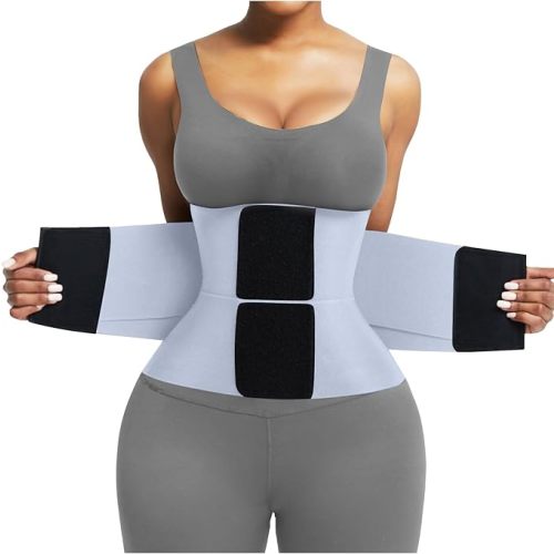FeelinGirl Waist Trainer Belt Waist Cincher Trimmer Ab Belt Tummy Control Body Shaper with Triple Wrap Women and Men
