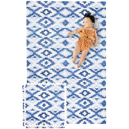 Yay Mats Stylish Extra Large Soft Baby Play Mat. Soft, Thick, Non-Toxic Foam playmat Covers 6 ft x 4 ft. Expandable Interlocking Floor Tiles Toddlers and Kids Playmat Tummy Time Mat