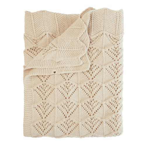 Knitted Blanket Wavy - Ivory – Bibsworld store US
