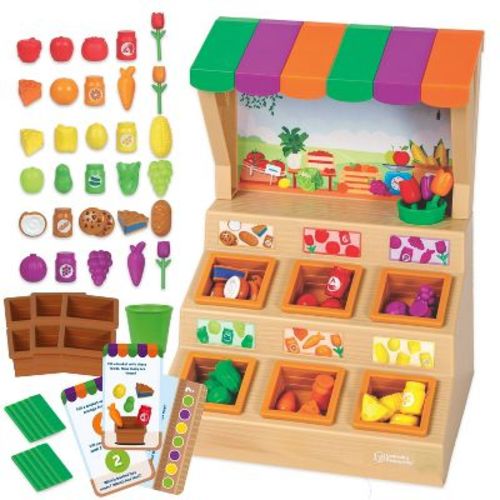Learning Resources Mini Farmstand Sorting Set: Toddler Baby Educational Toy, 63-Piece Plastic Aid