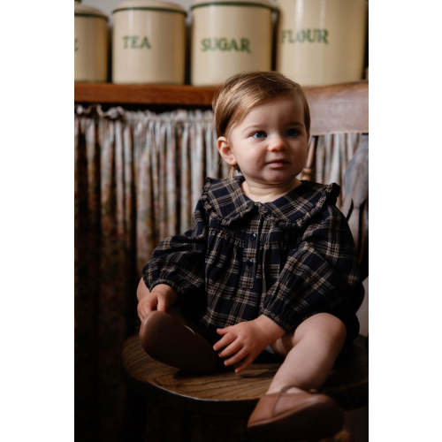 Organic Cotton Elowen Playsuit - Woodland Check – Jamie Kay USA