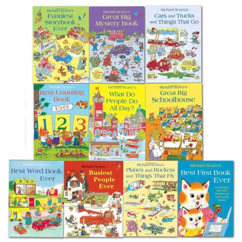 Richard Scarry Collection: 10 Hardback Books for Children Aged 3-7 – Lowplex Books
