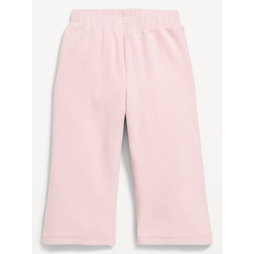 Cozy Ribbed Wide-Leg Cropped Pants for Toddler Girls