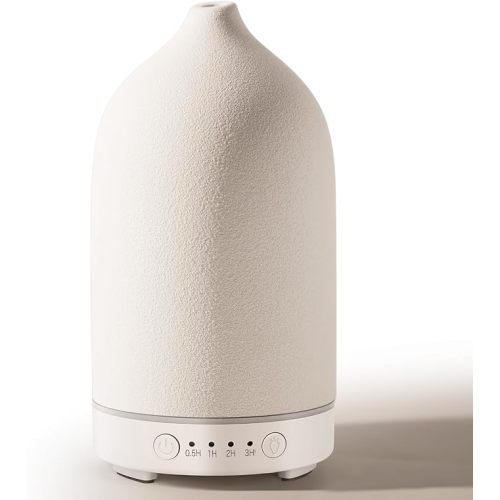 Diffuserlove Ceramic Essential Oil Diffuser 160ML Aromatherapy Diffuser for Home Bedroom Room Cool Mist Humidifier Stone Air Diffusers (Size:6.8" H x 3.6" W)