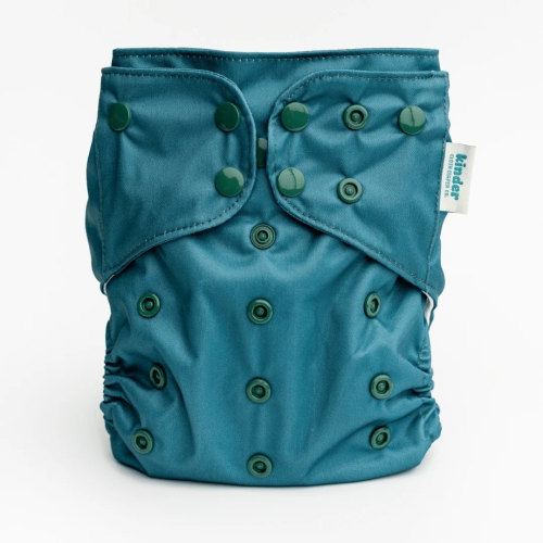 Solid Color: Essentials Pocket Cloth Diaper with Athletic Wicking Jersey, Grows with your Baby - Teal