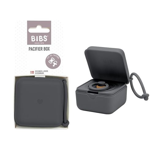BIBS Pacifier Box with Loop for Storing & Carrying Soothers | 100% BPA Free Material | Designed & Made in Denmark | Iron