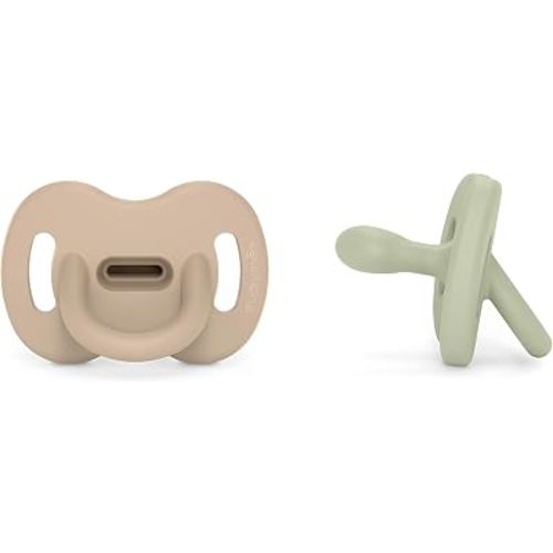 Color Essence SX PRO Silicone Baby Pacifier 2Pk, Made with 100% Soft Silicone, Baby Essentials Perfect for Breastfeeding Babies, Designed in Spain, 0-6 Mths, Irish + Green