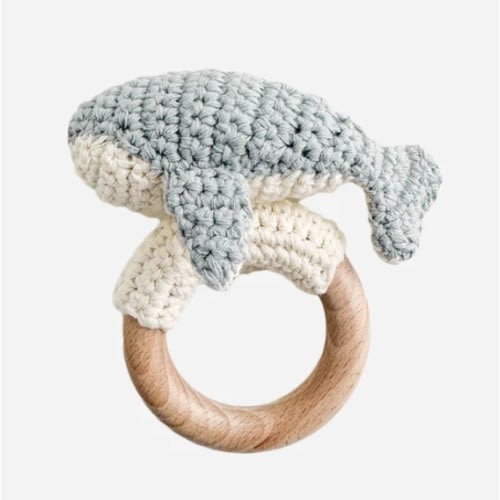 Cotton Crochet Baby Rattle Whale Nautical – The Blueberry Hill