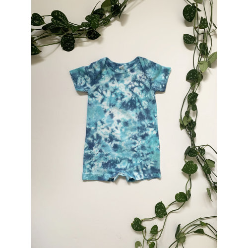Tie Dye Baby Romper: Short Sleeve Cotton Bodysuit - Made to Order