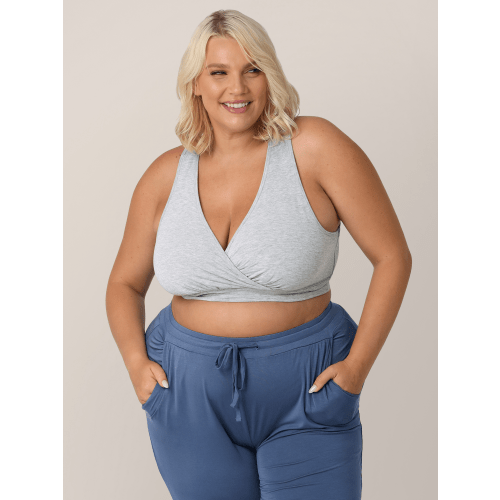 French Terry Racerback Nursing & Sleep Bra | Grey Heather - Kindred Bravely