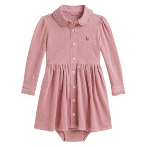 Baby Girls' Long-Sleeve Oxford Dress and Bloomer, 2-Piece Set