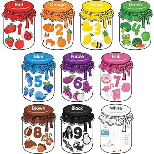 10Pcs Magnetic Color Sorting Set 60 Fridge Magnets for Kids Refrigerator Magnets for Early Education Color Sorting Fine Motor Skills