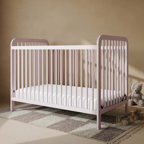 Storkcraft Pasadena 3-in-1 Convertible Baby Crib – GREENGUARD Gold Certified, 100% Solid Wood, Fits Standard Crib Mattress, Converts to Toddler Bed and Daybed, 4 Mattress Heights , Blush