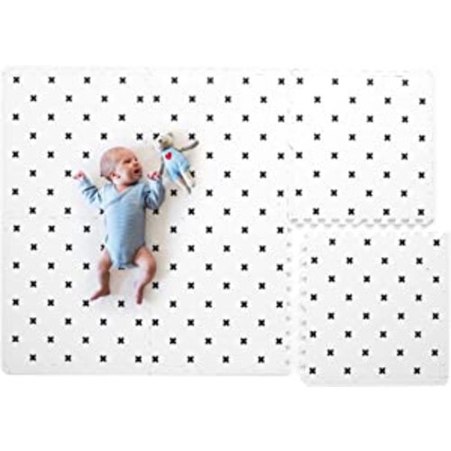 Amazon.com: Extra Large Baby Foam Play Mat - 4FT x 6FT Non-Toxic Puzzle Floor Mat for Kids & Toddlers (White with Black Cross) : Toys & Games