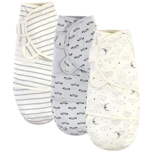Touched by Nature Baby Boy Organic Cotton Swaddle Wraps, Mr. Moon, 0-3 Months - Mr. Moon - 0-3 Months