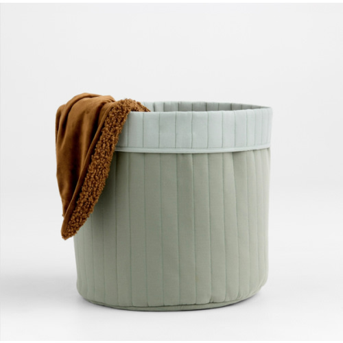 Quilted Iceberg Green Reversible Floor Storage Bin