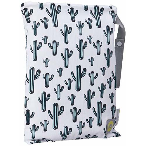 Itzy Ritzy Sealed Wet Bag with Adjustable Handle – Washable and Reusable Wet Bag with Water Resistant Lining Ideal for Swimwear, Diapers, Gym Clothes & Toiletries; Measures 11” x 14”, Cactus Crew