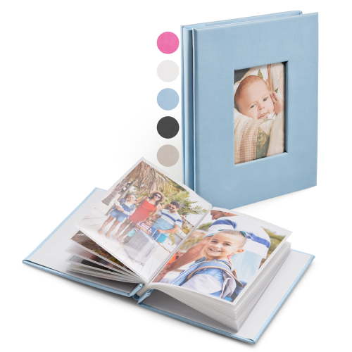 Promot 4x6 Photo Album, Holds 40 Photos, Hardcover with Slip-In Pockets, Small Keepsake Memory Book - Sky Blue