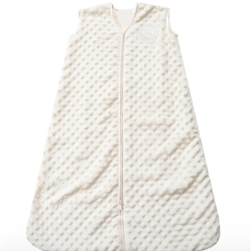 Cream Plushy Dot Velboa Wearable Baby Blanket Size Small | HALO