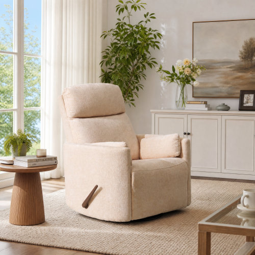 Latitude Run® Oversized Swivel Recliner Chair With Massage And Heat, White & Reviews | Wayfair
