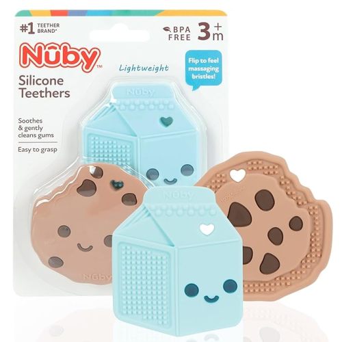 Nuby Silicone Teethers | Chocolate Chip Cookie and Milk