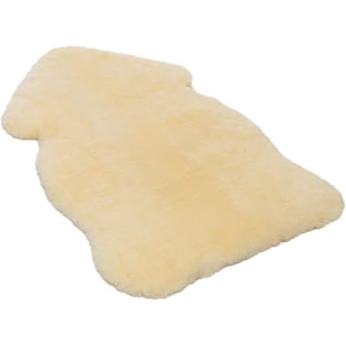 Werner Christ - Genuine Sheepskin BABYSWEET - Cuddly, Medical Fur, Ideal for Baby Carriages, as a Crawling mat or Rug. Length +/- 37.3", Natural Gold-Yellow