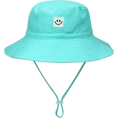 MaxNova Baby Sun Hat Smile Face UPF 50+ Toddler Bucket Hat for Boys Girls 0-7 Years