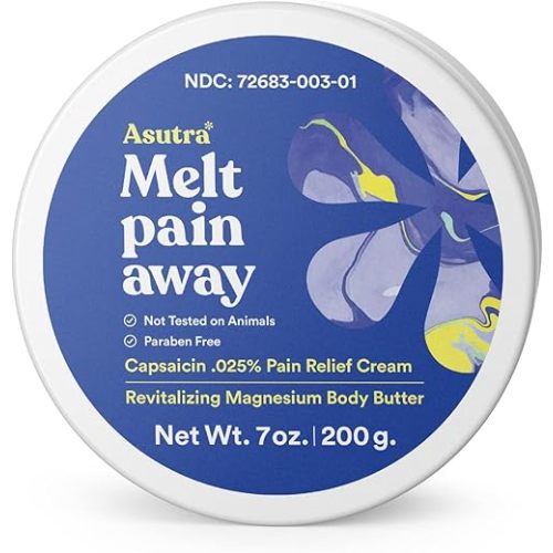 ASUTRA Magnesium Body Butter Lotion with Capsaicin, 7 oz - Warming Sensation, Temporary Relief from Muscle Discomfort and Soreness, Shea Butter & Almond Oil Moisturizer, Premium-Quality Magnesium
