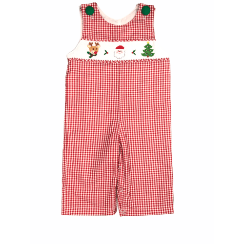 Santa Claus, reindeer and Christmas tree longall – Honey Bee Smocked Boutique
