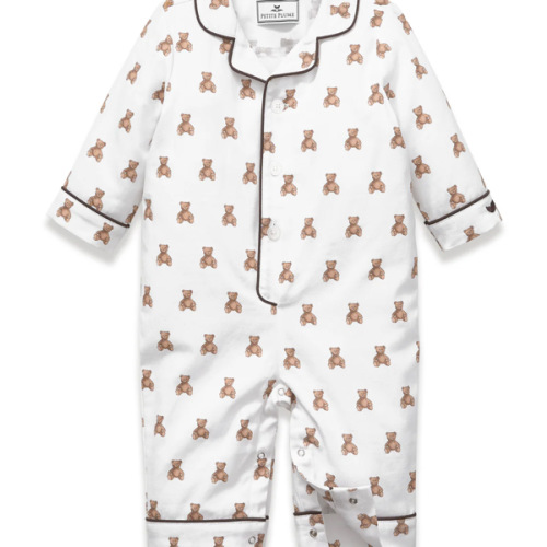 Baby's Twill Classic Romper in Teddy Tales