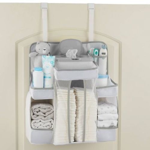 L.A. Baby Diaper Caddy and Nursery Organizer for Baby's Essentials - White: Solid Pattern, Western Theme