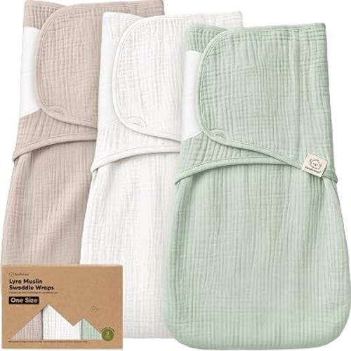 KeaBabies Muslin Baby Swaddles for Newborns, 3pk,100% Cotton (Sage, OS)