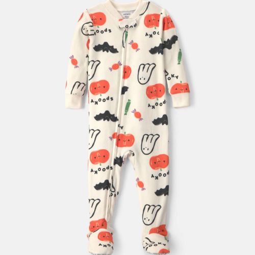 Baby 1-Piece Halloween Snug Fit Footed Pyjama - Cream | Carter’s Oshkosh Canada