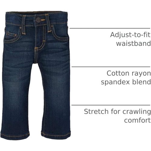 Wrangler baby-boys Five Pocket Boot Cut Jean Dark Blue 0-3 Months