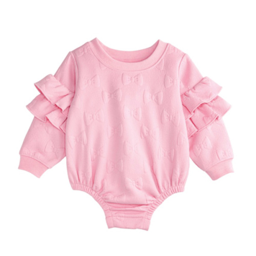 Quilted Bow Sweatshirt Baby Bubble, 0-3mo