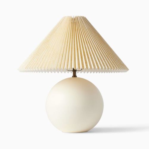 West Elm Metal Sphere Table Lamp & Pleated Shade