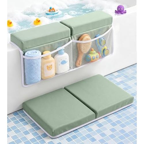 DeeprClean Bath Kneeler And Elbow Rest Pad Set, Nonslip 1.5" Thick Foam Mat