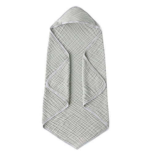 itvber Hooded Baby Towels for 1 Pack 100% Muslin Organic Cotton Baby Bath Towel with Hood 35 Inch for Babies Toddler Soft and Absorbent Boy and Girl Bath All Season