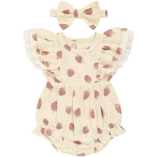 TITKKOP Ruffle Bubble Romper for Baby Girl | One-Piece Shorts Jumpsuit | Summer Outfit & Dress for Infants 0-18M