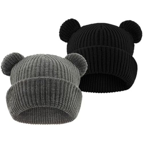 Toddler Boy Winter Hat Baby Knit Beanie Girl Warm Hats Kid Bear Ear Beanies for Cold Weather