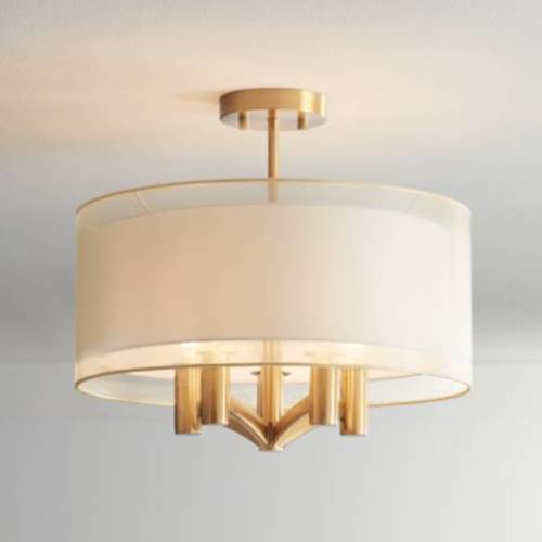 Possini Euro Caliari 18" Wide Warm Brass 5-Light Ceiling Light - #71N79 | Lamps Plus