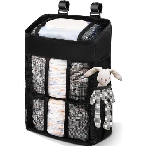 Diaper Organizer for UPPAbaby Remi Changing Station - Hanging Baby Diaper Organizer for Cribs & Playards - Nursery Caddy for Diapers, Wipes & Baby Essentials