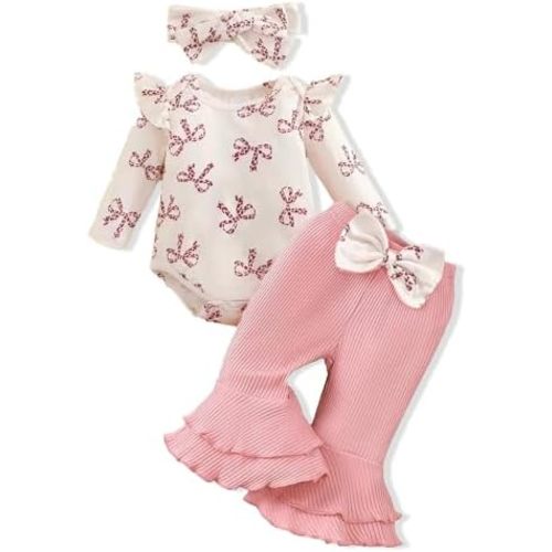 Baby Girl Clothes Newborn Infant Outfits Cute Summer Clothes Spring Romper Set+Hat+Headband