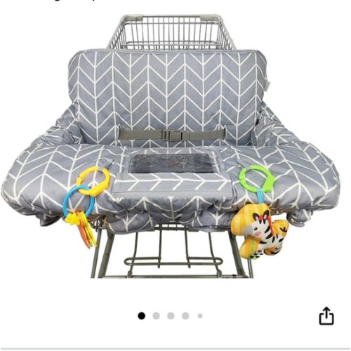 Shopping Cart Cover for Baby ICOPUCA Cotton High Chair Cover, Reversible, Machine Washable for Infant, Toddler, Boy or Girl (Grey Arrow Print)