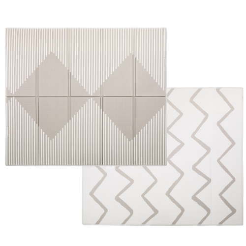 Evolur CozyCush Reversible Non-Toxic Baby Kids Playmat, Almond Buff