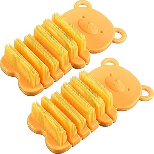 2 Pieces Kids Nail Scrubber Brush Soft Bristle Nail Brush Plastic Fingernail Brush for Kids Hand Cleaning
